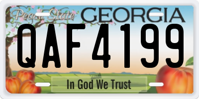 GA license plate QAF4199