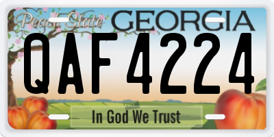 GA license plate QAF4224