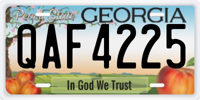 GA license plate QAF4225