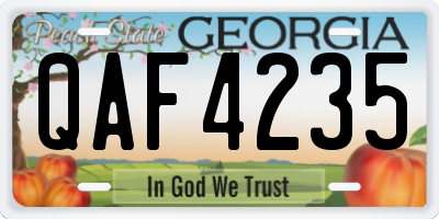 GA license plate QAF4235