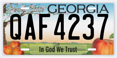 GA license plate QAF4237
