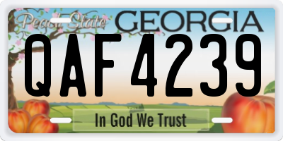 GA license plate QAF4239
