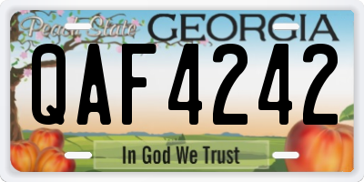 GA license plate QAF4242
