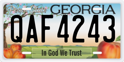 GA license plate QAF4243