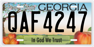GA license plate QAF4247