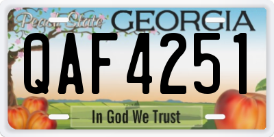 GA license plate QAF4251