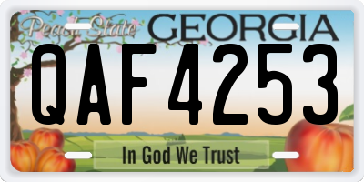 GA license plate QAF4253