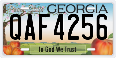 GA license plate QAF4256