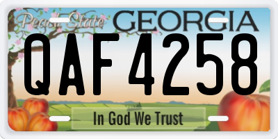 GA license plate QAF4258