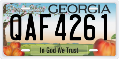 GA license plate QAF4261