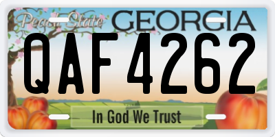 GA license plate QAF4262