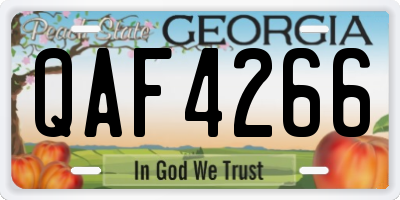 GA license plate QAF4266