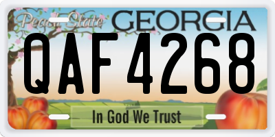 GA license plate QAF4268