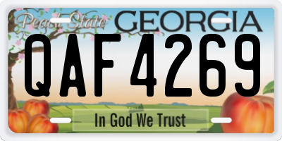 GA license plate QAF4269