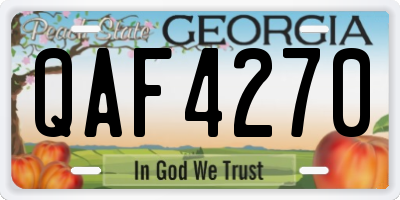 GA license plate QAF4270
