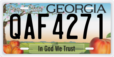 GA license plate QAF4271