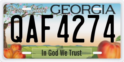 GA license plate QAF4274