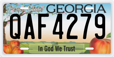 GA license plate QAF4279