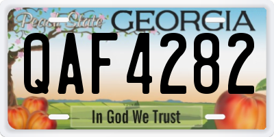 GA license plate QAF4282