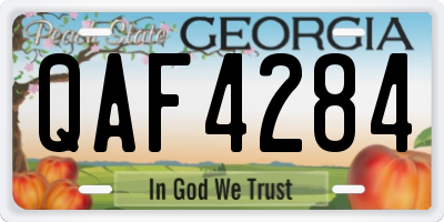 GA license plate QAF4284