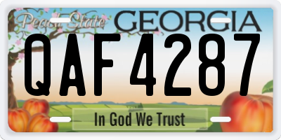 GA license plate QAF4287