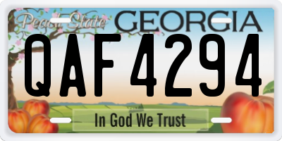 GA license plate QAF4294