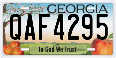 GA license plate QAF4295