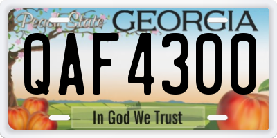 GA license plate QAF4300