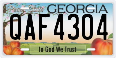 GA license plate QAF4304