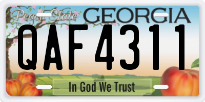 GA license plate QAF4311