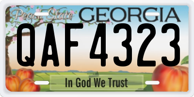 GA license plate QAF4323