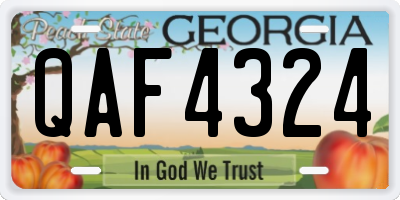 GA license plate QAF4324