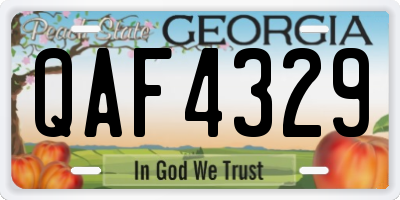 GA license plate QAF4329