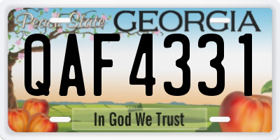 GA license plate QAF4331