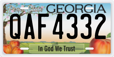 GA license plate QAF4332