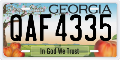 GA license plate QAF4335