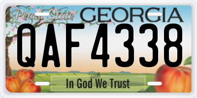 GA license plate QAF4338