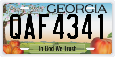 GA license plate QAF4341