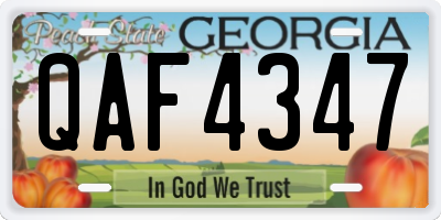 GA license plate QAF4347