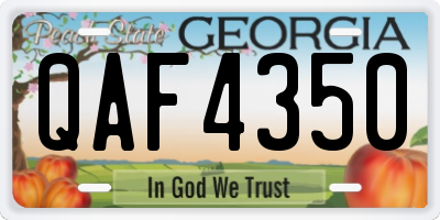 GA license plate QAF4350