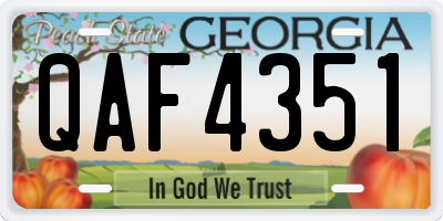 GA license plate QAF4351