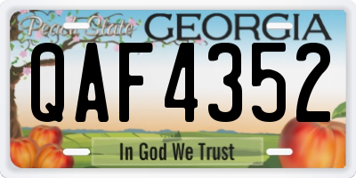 GA license plate QAF4352