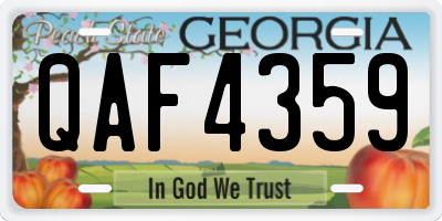 GA license plate QAF4359