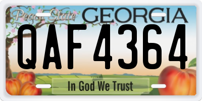 GA license plate QAF4364