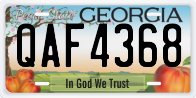 GA license plate QAF4368