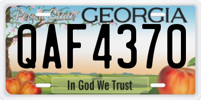 GA license plate QAF4370
