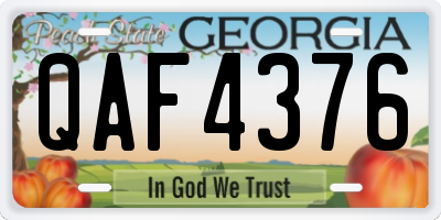 GA license plate QAF4376