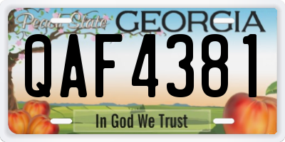 GA license plate QAF4381