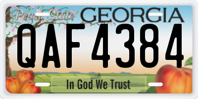GA license plate QAF4384