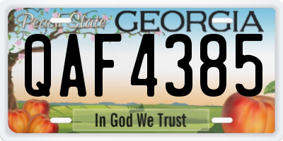 GA license plate QAF4385